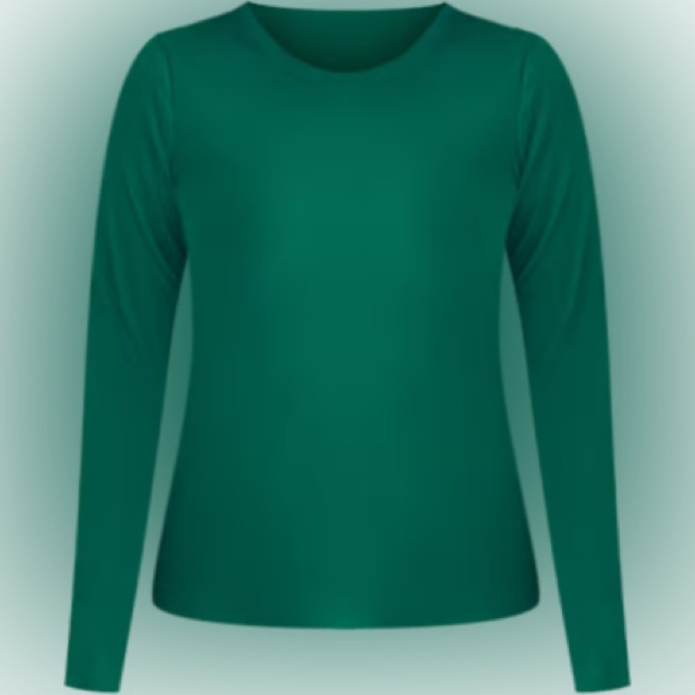 NWT Crown & Ivy Women's Long Sleeve Crew Neck green top shirt size PS